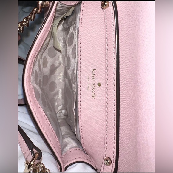 KATE SPADE: Crossbody Clutch Bag Pink w/ Gold Chain Strap Small Purse for Girls - Picture 5 of 7